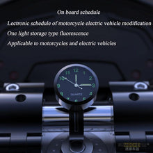 Load image into Gallery viewer, 7/8" Universal Motorcycle Handlebar Watch Bike Hand Grip Bar Mount Dial Clock Motorcycle Handlebar Watch Mount Clock Glow Mount Clock Dial Watch Fit Waterproof For Scooter Bicycle Motor ATV
