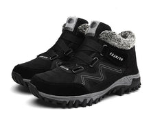 将图片加载到图库查看器,Winter Elegant Unisex Boots With Fur Warm Leather Snow Boots Winter Work Casual Shoes High Top Rubber Ankle Boots Leather Platform Fashion Luxury Boots Non-Slip Hiking Boots