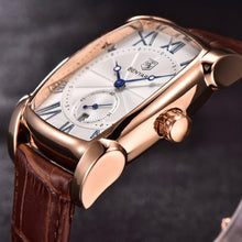 Load image into Gallery viewer, Luxury Business Men's Watches Brown Casual Wrist Leather Strap Waterproof Classic Rectangle Square Watch
