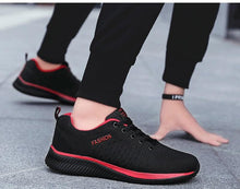 Load image into Gallery viewer, Mens Sport Running Sneakers Fashion Men Casual Shoes Breathable Shoes Walking Sneakers Men's Tennis Black Sneakers Trainers Mesh Flat Breathable Summer Walking Beach Mesh Design