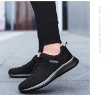 Load image into Gallery viewer, Mens Sport Running Sneakers Fashion Men Casual Shoes Breathable Shoes Walking Sneakers Men's Tennis Black Sneakers Trainers Mesh Flat Breathable Summer Walking Beach Mesh Design