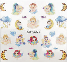 Load image into Gallery viewer, Flower Animal Designs Water Transfer Sticker Nail Art Decals Fashion Wraps Tips Manicure Tools Nail Watermark Decals iridescent Decoration Nail Self-Adhesive Decals Nail Stickers Water Transfer Fresh Nail Decals for Nail Art