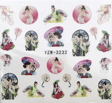 Load image into Gallery viewer, Flower Animal Designs Water Transfer Sticker Nail Art Decals Fashion Wraps Tips Manicure Tools Nail Watermark Decals iridescent Decoration Nail Self-Adhesive Decals Nail Stickers Water Transfer Fresh Nail Decals for Nail Art
