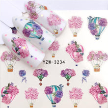 Load image into Gallery viewer, Flower Animal Designs Water Transfer Sticker Nail Art Decals Fashion Wraps Tips Manicure Tools Nail Watermark Decals iridescent Decoration Nail Self-Adhesive Decals Nail Stickers Water Transfer Fresh Nail Decals for Nail Art