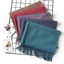 Load image into Gallery viewer, Fashion Winter Solid Soft Scarf Cashmere Lightweight Scarves Shawls Cashmere Escharpe Scarfs Lightweight Shawls Hijabs Shawls Escharpe Elegant Wrap Blanket Bandana Tassel For Lady