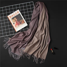 Load image into Gallery viewer, Fashion Winter Solid Soft Scarf Cashmere Lightweight Scarves Shawls Cashmere Escharpe Scarfs Lightweight Shawls Hijabs Shawls Escharpe Elegant Wrap Blanket Bandana Tassel For Lady