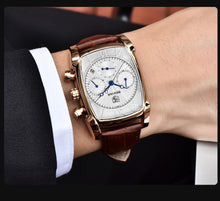 Load image into Gallery viewer, Classic Rectangle Waterproof Case Vintage Design Luxury Watches Leather Strap Business Casual Analog Wrist Watch For Men
