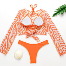 将图片加载到图库查看器,New Bikini Bikini Swimsuit For Women 3 Pieces Set Knot Front Off Shoulder Cover Up with Halter Bikini Sets Bathing Suit Women Swimwear Female Swimsuit Three-pieces Bikini set Halter Bather Bathing Suit Swim Beach Lady
