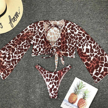 将图片加载到图库查看器,New Bikini Bikini Swimsuit For Women 3 Pieces Set Knot Front Off Shoulder Cover Up with Halter Bikini Sets Bathing Suit Women Swimwear Female Swimsuit Three-pieces Bikini set Halter Bather Bathing Suit Swim Beach Lady