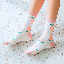 Load image into Gallery viewer, Women Funny Socks Spring Autumn Cartoon Socks Avocado Lemon Watermelon Peach Strawberry Banana Casual Socks Combed Out Of Cotton Soft Socks For Men And Women