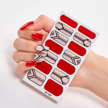 将图片加载到图库查看器,Full Cover Nail Stickers Nail Polish Nail Decoration Nails Sticker Designer Self Adhesive Nail Sticker Creative Nail Art Sticker Sticker Nail Decorations Accessories Metal Curve Stripe Lines Design Letter Nail Sticker Adhesive Decoration Template