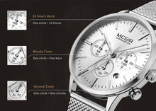 Load image into Gallery viewer, Multifunctional Black Luxury Women Watch Fashion Quartz Business Style Stainless Steel Strap Wrist Watch