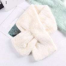 Load image into Gallery viewer, New Winter Solid Color Warm Thicken Soft Collar Scarf Faux Rabbit Fur Neckerchief Plush Warm Hot Scarfs Cross Collar Scarf Shawl Solid With Pearl Elegant For Women