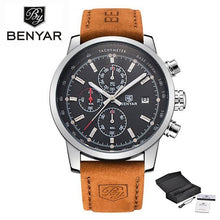 Load image into Gallery viewer, Stylish Wrist Watch For Men Genuine Leather Strap Watch Perfect Quartz Movement And Scratch Resistant Analog Chronograph Business Watches