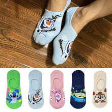 Load image into Gallery viewer, 5 pairs Summer Socks Female Cartoon Animal Bear Mouse Socks Cute Funny Invisible Cotton Ankle Socks For Women