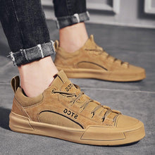 将图片加载到图库查看器,Luxury Leather Men's Sneakers Lace Up Mens Casual Outdoor Canvas Shoes Handmade Fashion Walking Sneakers Comfortable Modern Design Sneakers For Man