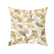Load image into Gallery viewer, Tropical Leaf Flower Green Yellow Pillowcase Decorative Throw Pillow Case Cushion Cover Gold Stamping Leaves Polyester Cushion Cover Throw Pillow Decorative Cushions Home Decor Pillow Covers
