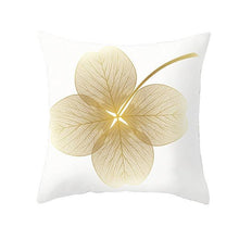 Load image into Gallery viewer, Tropical Leaf Flower Green Yellow Pillowcase Decorative Throw Pillow Case Cushion Cover Gold Stamping Leaves Polyester Cushion Cover Throw Pillow Decorative Cushions Home Decor Pillow Covers
