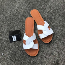 将图片加载到图库查看器,New Slides Women Summer Slippers Outdoor Summer Beach Shoes Fashion Slip-On Woman Slippers Leather Sandals Women's Flip Flops Leather Slide Beach Pool Slipper Sandals