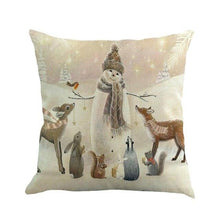 Load image into Gallery viewer, Christmas Printing Sofa Bed Home Decor Pillow Cover Pillow Case Holiday Decorative Christmas Throw Pillows Cotton Linen Winter Snowman Wolf Deer Pillow Covers Cases for Home