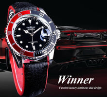 将图片加载到图库查看器,2021 Fashion Black Red Sport Mens Watches Luxury Luminous Hands Watch Elegant Leather Strap Design
