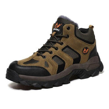 将图片加载到图库查看器,Winter Leather Mens Boots Fur Super Warm Snow Boots Men Winter Work Casual Shoes High Top Rubber Boots Winter Warm Outdoor Walking Lace Up Anti-Slip Breathable Ankle Booties