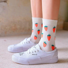 Load image into Gallery viewer, Women Funny Socks Spring Autumn Cartoon Socks Avocado Lemon Watermelon Peach Strawberry Banana Casual Socks Combed Out Of Cotton Soft Socks For Men And Women