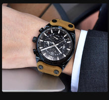 Load image into Gallery viewer, Mens Military Army Watches Analog Chronograph Watch Genuine Leather Strap Sports Casual Waterproof Male Quartz Wristwatch