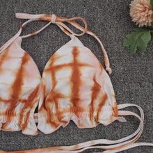 Load image into Gallery viewer, Bikini Women Push Up Swimsuit 3 Piece Bikini Set With Cover Up Women's Fashion 3 Piece Tie Dye Top Bikini Set Swimsuit Cover Up Skirt Swimwear Push Up Bather Swim Wear