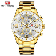 Load image into Gallery viewer, Luxury Gold Mens Watches Elegant Stainsteel Steel Strap Waterproof Sport Analog Quartz Luminous Hands Watch