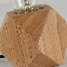 将图片加载到图库查看器,Modern table lamp E27 Wooden desk lamp Diamond bedside lamp for home/bedroom/living room decor EU-Plug Wooden Base Decorative Table Lamp Cute Study Lamps for Bedroom Décor