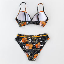 将图片加载到图库查看器,Push Up Floral Bikini Sets Women Two Pieces Swimsuits Women's Bathing Suits Push Up Halter Bandage Bikini Floral Printing Swim Bottoms Two Piece Swimsuits New Girl Beach Bathing Suits Swimwear