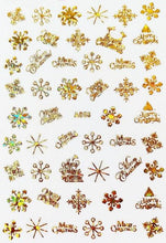 Load image into Gallery viewer, Merry Christmas Nail Art Decals Decoration Self Adhesive Nail Art Stickers Manicure Design White Snow Sticker for Nail Design Xmas Gift Nails Snowflake Nail Art Stickers Decals Christmas Nail 3D Self Adhesive Nail Stickers for Acrylic Nails Snowflake