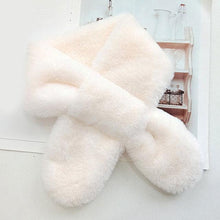 Load image into Gallery viewer, New Winter Solid Color Warm Thicken Soft Collar Scarf Faux Rabbit Fur Neckerchief Plush Warm Hot Scarfs Cross Collar Scarf Shawl Solid With Pearl Elegant For Women