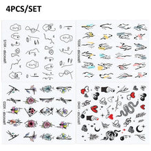 Load image into Gallery viewer, Abstract Lady Face Water Decals Fruit Flower Summer Leopard Alphabet Leaves Nail Stickers Water Black Leaf Sliders Marble Nail Art Stickers Water Transfer Nail Decals Full Wraps Gradient Acrylic Nail Kits for Women Manicure Decoration