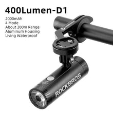 Load image into Gallery viewer, Bike Front Light Rainproof USB Rechargeable Bicycle Light Cycling Headlight LED Flashlight Bike USB Rechargeable Bicycle Light Bicycle Front Headlight LED Bike Headlight Lamp 2000mAh