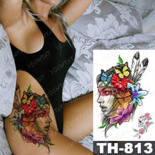 Load image into Gallery viewer, Gladiator Temporary Tattoo Sticker Flower Waterproof Big Modern Womens Mens Body Tattoo Luxury Design