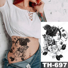 Load image into Gallery viewer, Gladiator Temporary Tattoo Sticker Flower Waterproof Big Modern Womens Mens Body Tattoo Luxury Design