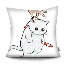 将图片加载到图库查看器,Funny Cute Cat Plush Cushion Pillow Covers Cat Pillow Cases Animal Kitty Pillowcase Cotton Linen Cushion Cover For Couch Cover Pillows Cases For Sofa Home Decoration Pillowcase Polyester Throw Pillow Case 45x45CM