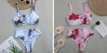 将图片加载到图库查看器,High Waist Bikini Leopard Bikini Women Push Up Swimsuit Women's Leopard Print Swimsuits High Waist Bikini Set 2 Piece Bathing Suits Women Printed Swimwear Tie Dye Summer Swim Beachwear