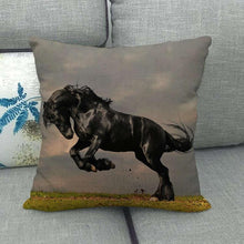 Load image into Gallery viewer, Horse Print Throw Pillow Covers Decorative Pillowcase Square Cushion Covers For Home Sofa Bedroom Livingroom Throw Pillow Covers Horse Herd Run in Desert Sand Storm Against Dramatic Sky Decor Linen Pillow Cases 45X45CM
