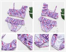 Load image into Gallery viewer, Girls Swimsuit High quality Girls swimwear Two pieces Kids Bikini Set Swimming Suit For Children Girls Swimsuit Flounce Bikini Set 2 Piece Swimwear Watermelon Ruffle Bathing Suits