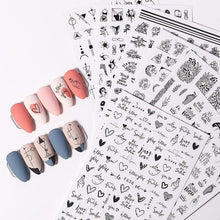 Load image into Gallery viewer, Alphabet Love Shaped Pattern 3D Nail Stickers Slider Valentine Day Decals Foil For Love Nail Art Decoration Pop Art Nail Stickers Sexy Girl Designs Comics Water Transfer Decals Manicure Lips Nail Art Decorations Slider Nail Art Stickers