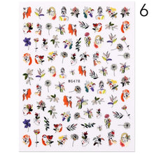 Load image into Gallery viewer, Alphabet Love Shaped Pattern 3D Nail Stickers Slider Valentine Day Decals Foil For Love Nail Art Decoration Pop Art Nail Stickers Sexy Girl Designs Comics Water Transfer Decals Manicure Lips Nail Art Decorations Slider Nail Art Stickers
