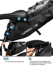 将图片加载到图库查看器,Bike Bag Waterproof Large Capacity Bicycle Bag Cycling Foldable Road Trunk Bike Packing Large Bike Bags Waterproof Bike Bag Under Seat Roll Up Cycling Rear Tail Pack Black 13L
