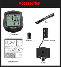 Load image into Gallery viewer, Multifunction Waterproof Wired Digital Bike Ride Speedometer Odometer Bicycle Cycling Speed Counter Table Bicycle Waterproof Cycling Computer Multifunction Odometer Stopwatch Riding Clock Wired Digital Backlight