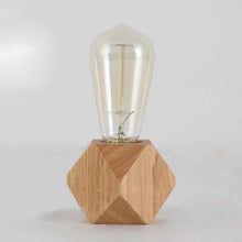 将图片加载到图库查看器,Modern table lamp E27 Wooden desk lamp Diamond bedside lamp for home/bedroom/living room decor EU-Plug Wooden Base Decorative Table Lamp Cute Study Lamps for Bedroom Décor