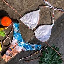 将图片加载到图库查看器,Popular Women's Beachwear Bikini Set Swimwear Push-Up Padded Swimsuit Floral Bikini Set Low Rise Ruffled Two Pieces Swimsuit Push Up Bathing Suit Swimwear