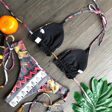 将图片加载到图库查看器,Popular Women's Beachwear Bikini Set Swimwear Push-Up Padded Swimsuit Floral Bikini Set Low Rise Ruffled Two Pieces Swimsuit Push Up Bathing Suit Swimwear