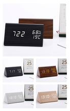 Load image into Gallery viewer, Digital Clock LED Wooden Alarm Clock Digital Alarm Clock with Wooden Electronic LED Time Display 3 Alarm Settings Humidity & Temperature Detect Wood Made Electric Clocks Table Sound Control Electronic Clocks Desktop USB/AAA Powered Home Table Decor